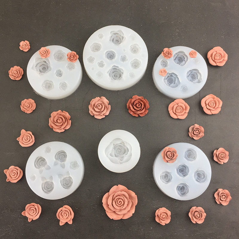 Natural Making Soap - 3D Rose Flower Shape Leaf Silicone