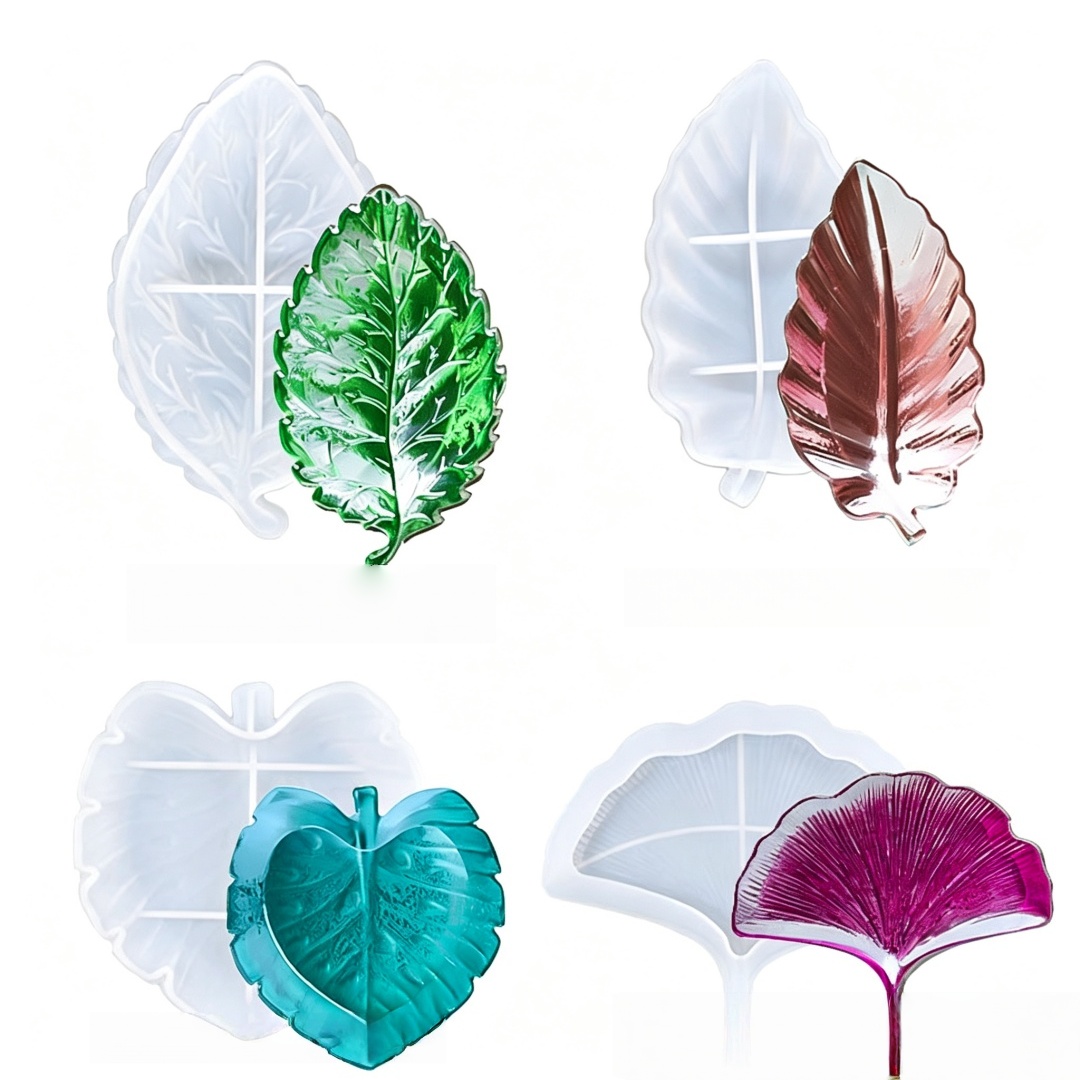 Soap Making Dish - 4 Styles Leaf Silicone Resin Molds