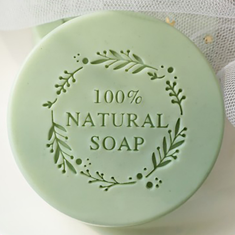 Soap Stamp Custom - 100% NATURAL SOAP Letter flower round