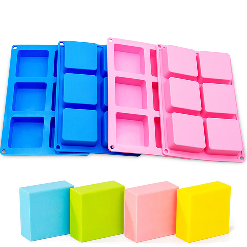 Soap Making Bar - Square Soap Molds 6-Cavity Non-Stick Silicone