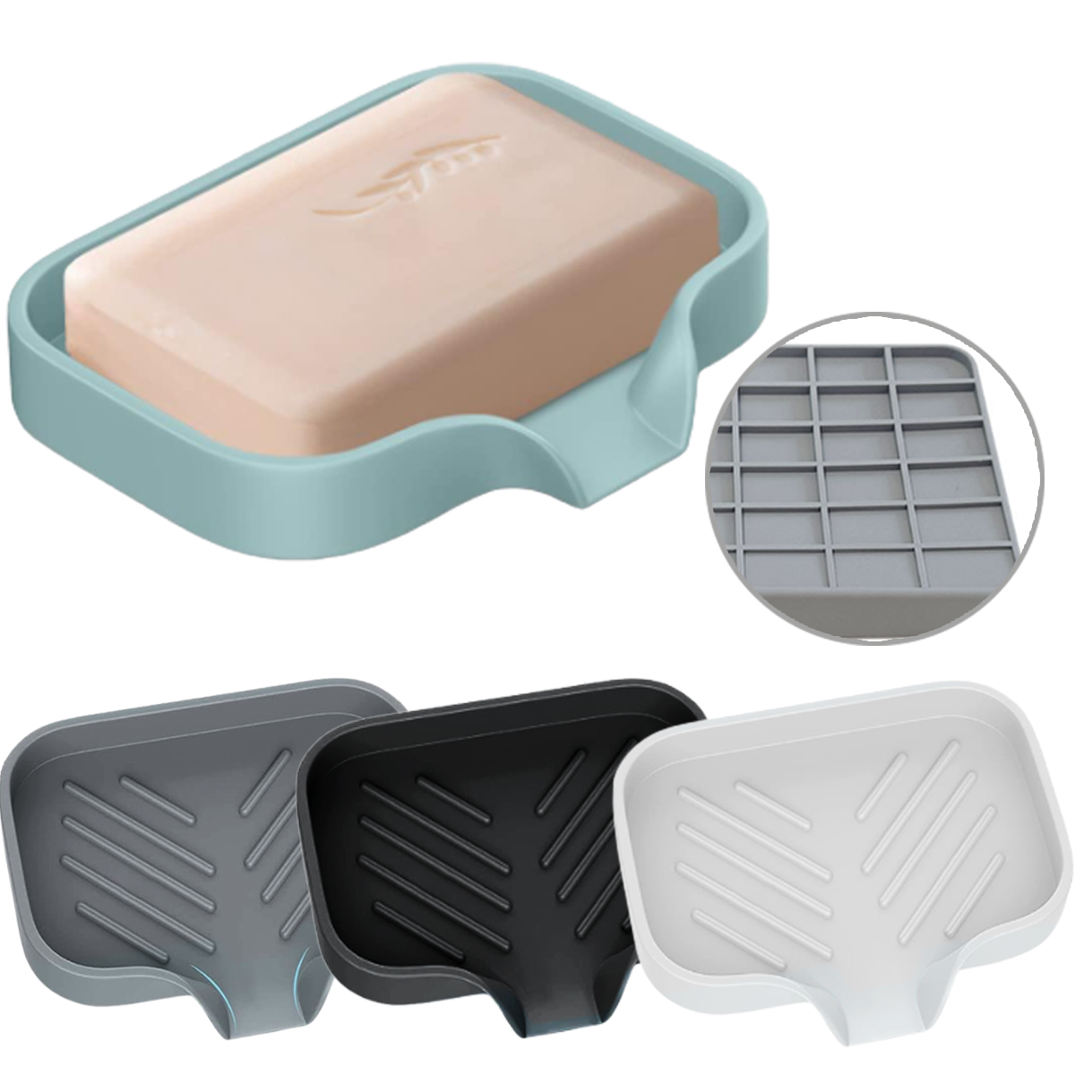 Soap Making Dish - Silicone Drain Soap Dish Solid Color