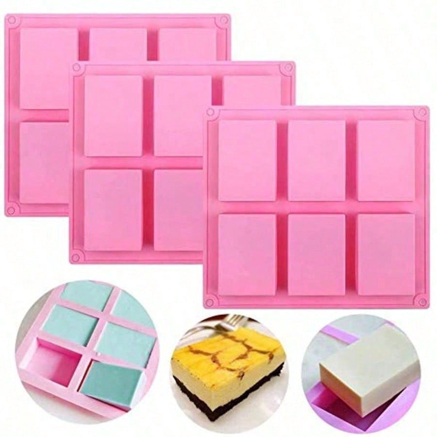Natural Making Soap - 1-2 Pack 6‑Cavity DIY Silicone Molds,