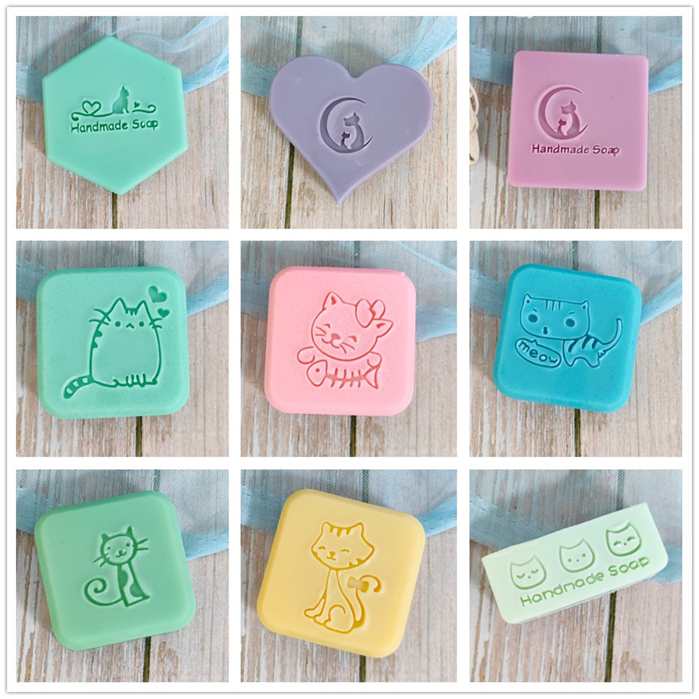 Cute Cat Handmade Soap Stamp K - Soap Stamp Custom recension och pris