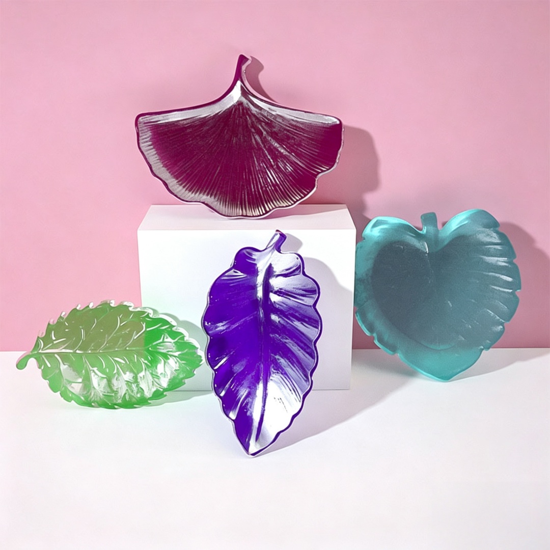 4 Styles Leaf Silicone Resin M - Soap Making Dish recension och pris