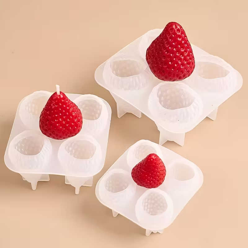 Strawberry Silicone Candle Mol - Soap Making Gifts recension och pris