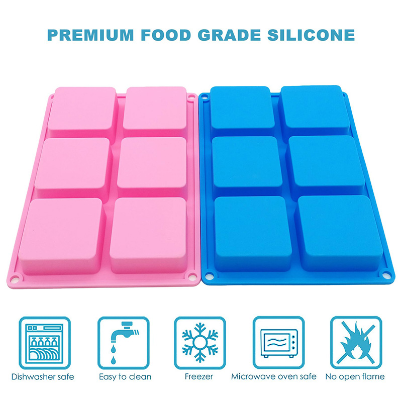 Square Soap Molds 6-Cavity Non - Soap Making Bar recension och pris