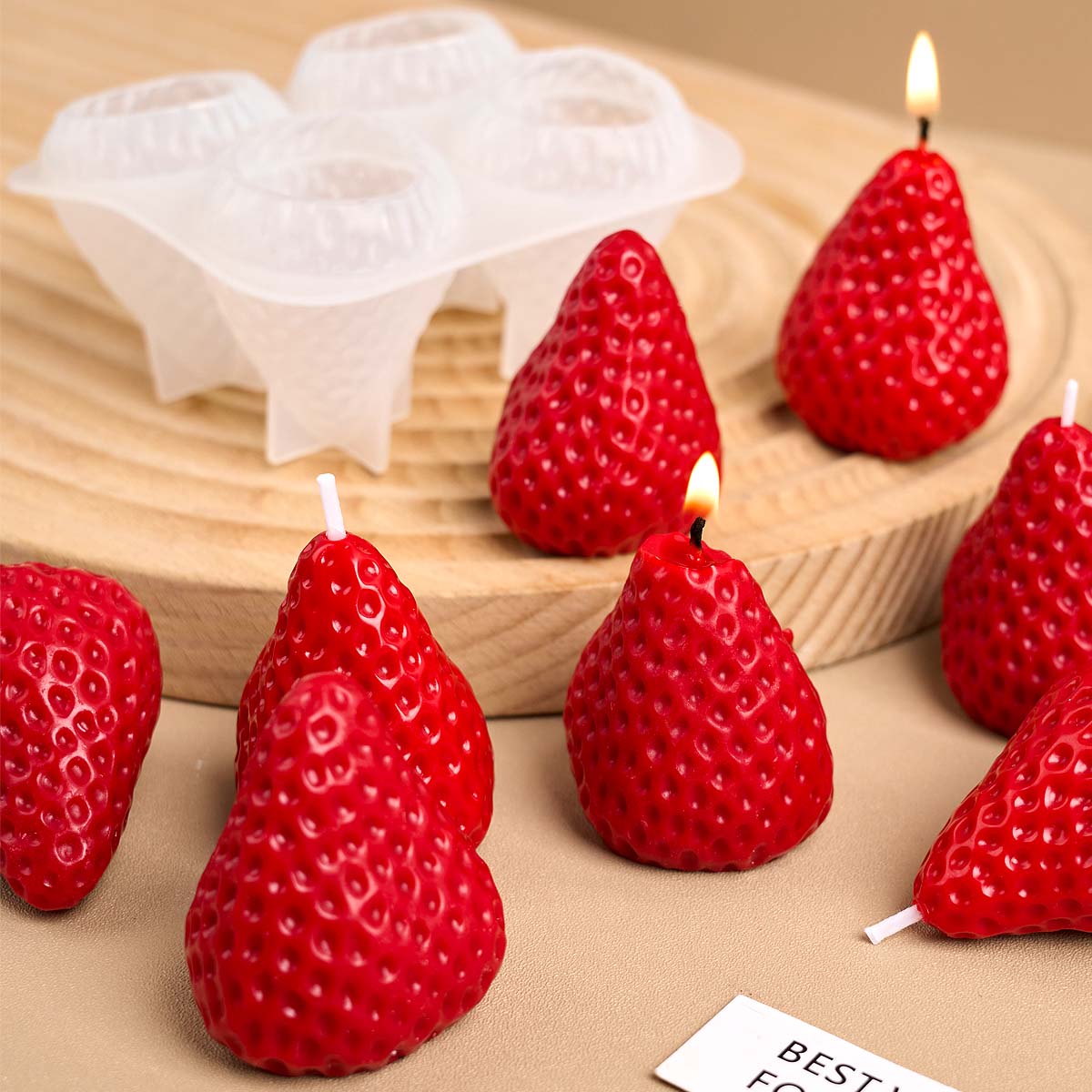 4pcs Strawberry Silicone Candl - Soap Making Gifts recension och pris