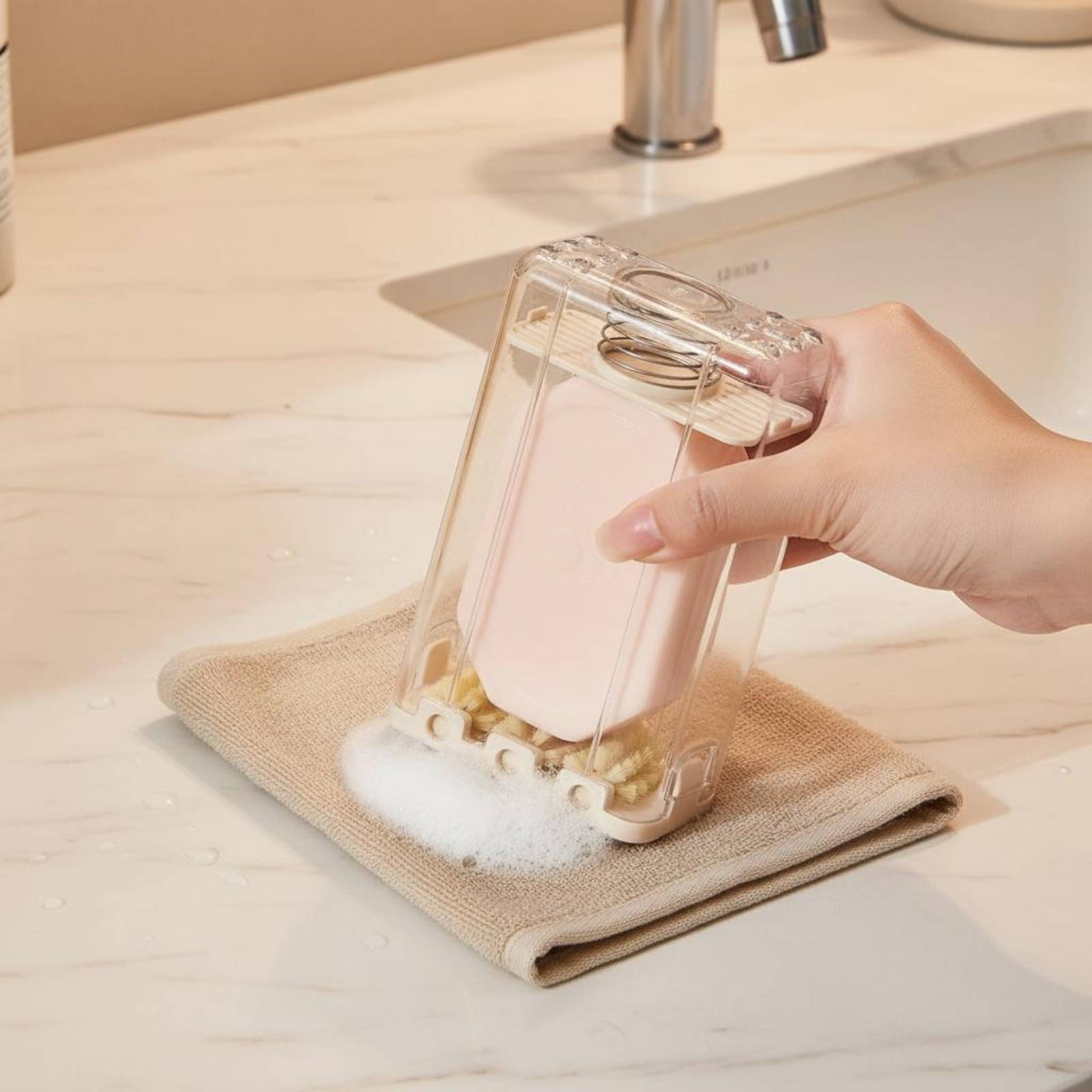 Soap Dish with Brush Foam Maki - Soap Making Dish recension och pris