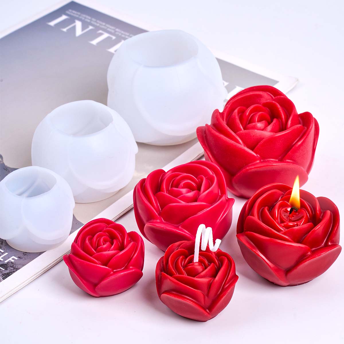 3D Flower Shape Silicone Candl - Soap Making Lye recension och pris