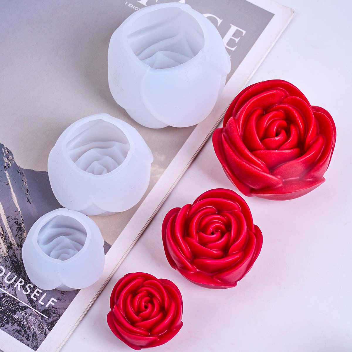 3D Flower Shape Silicone Candl - Soap Making Lye recension och pris