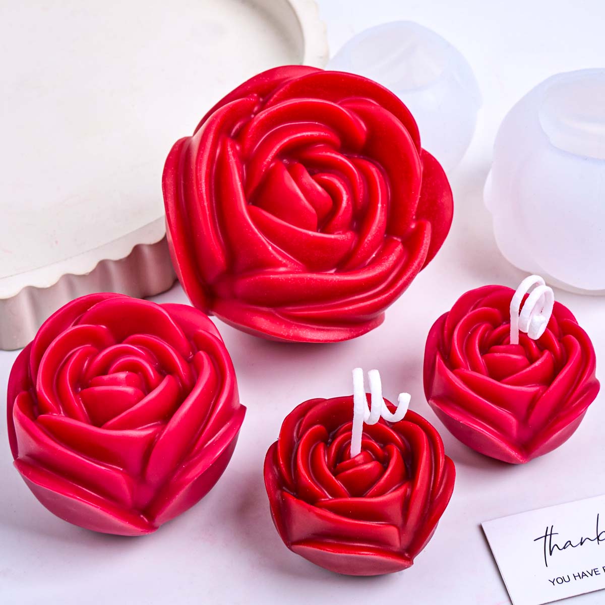 3D Flower Shape Silicone Candl - Soap Making Lye recension och pris