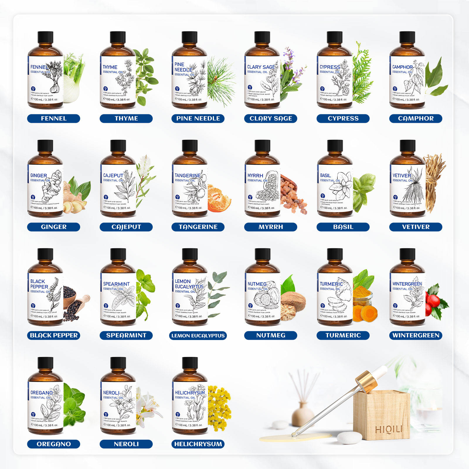 HIQILI 100% Natural,100mL Esse - Soap Making Essential Oils recension och pris